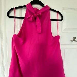 Hot Pink High Neck Blouse